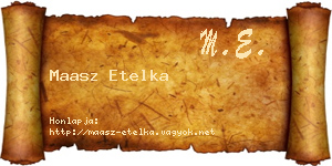 Maasz Etelka névjegykártya